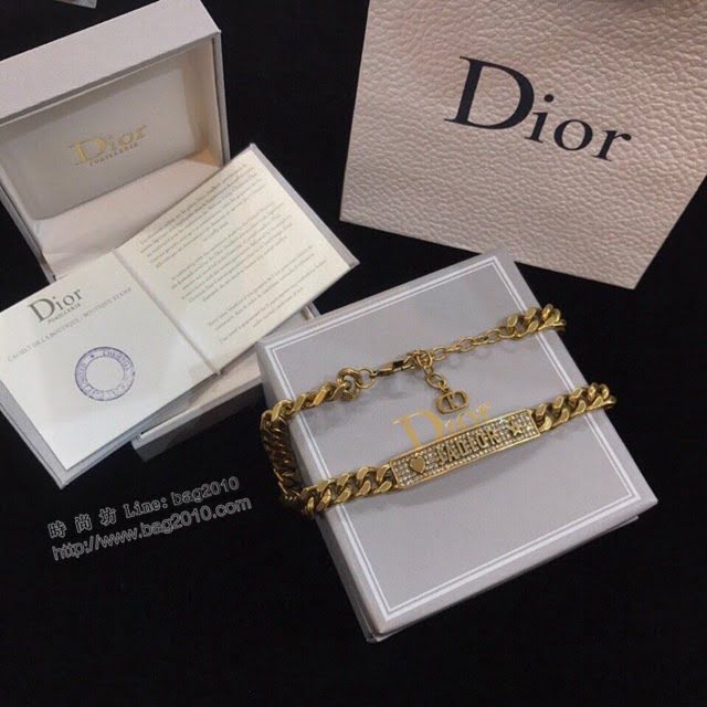 Dior飾品 迪奧經典熱銷款項鏈 復古金色粗項鏈  zgd1112